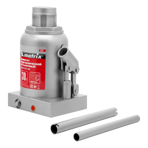 Домкрат гидравлический бутылочный, 30 т, высота подъема 260-415 мм Matrix по ценам производителя в Санкт-Петербурге с доставкой по всей России