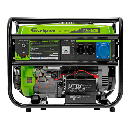 Генератор бензиновый БС-6500Э, 5.5 кВт, 230В, четырехтактный, 25 л, электростартер Сибртех по ценам производителя в Санкт-Петербурге с доставкой по всей России