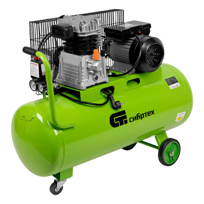 Компрессор воздушный КР-2200/100, 2.2 кВт, 350 л/мин, 100 л, ременной привод, масляный Сибртех по ценам производителя в Санкт-Петербурге с доставкой по всей России