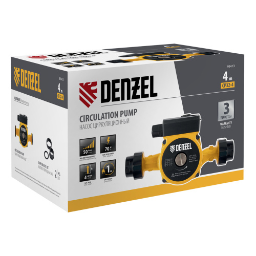 Циркуляционный насос CP32-4, напор 4 м, 50 л/мин, 1 м кабель, монт. длина 180 мм Denzel по ценам производителя в Санкт-Петербурге с доставкой по всей России