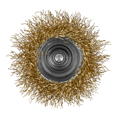 Щетка для дрели, 50 мм, "чашка" со шпилькой, латунированная витая проволока Matrix по ценам производителя в Санкт-Петербурге с доставкой по всей России