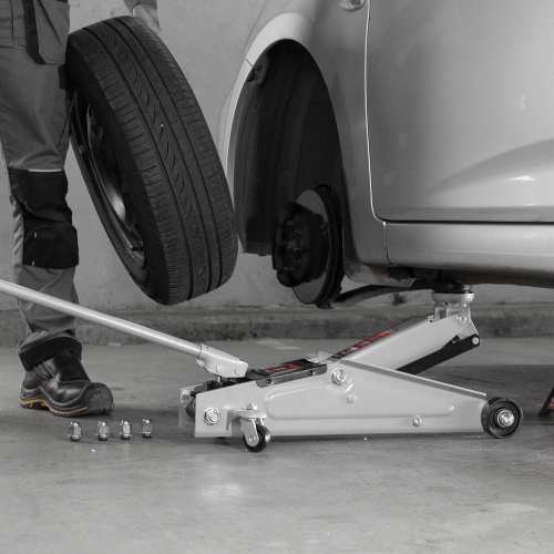 Домкрат гидравлический подкатной, 3 т, высота подъема 130-410 мм, поворотная ручка Matrix по ценам производителя в Санкт-Петербурге с доставкой по всей России