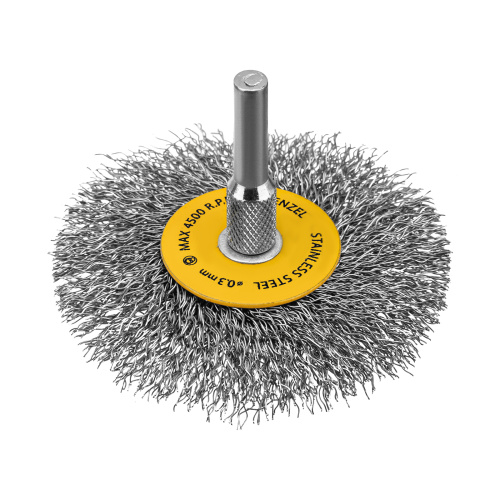 Набор щеток для дрели, 5 Плоских 25-38-50-63-75 мм, шпилька, нерж. вит. проволока Denzel по ценам производителя в Санкт-Петербурге с доставкой по всей России