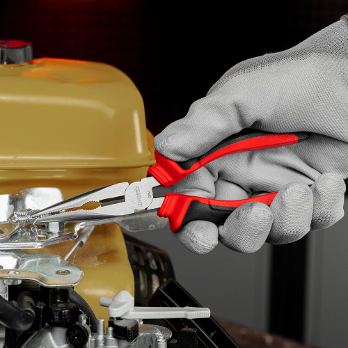 Длинногубцы прямые, 160 мм, хром-ванадий, двухкомпонентные рукоятки Matrix по ценам производителя в Санкт-Петербурге с доставкой по всей России