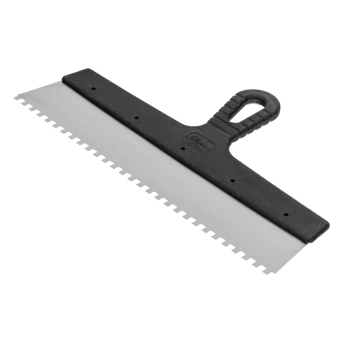 Шпатель  из нержавеющей стали, 350 мм, зуб 6 х 6 мм, пластмассовая ручка Сибртех купить в Москве с доставкой по всей России | ProtosMarket.ru