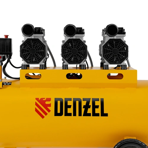 Компрессор безмасляный, малошумный DLS 1800/100,1800 Вт, 3x600, 100 л, 345 л/мин Denzel по ценам производителя в Санкт-Петербурге с доставкой по всей России