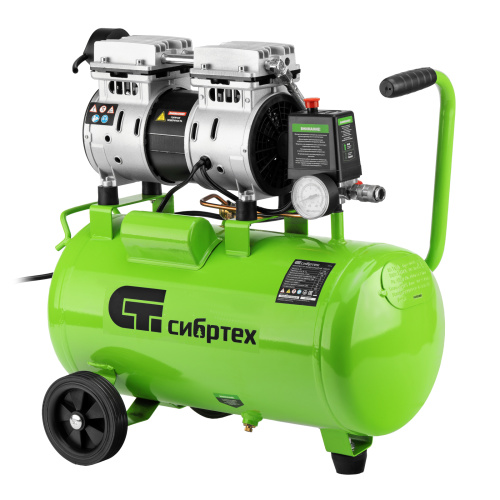 Компрессор безмаслянный малошумный МБ 1100/24,1100 Вт, 24 л, 170 л/мин Сибртех купить в Москве с доставкой по всей России | ProtosMarket.ru