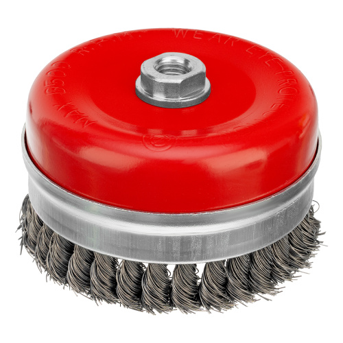 Щетка для УШМ Heavy Duty, 125 мм, М14, "чашка", крученая проволока 0.5 мм Matrix по ценам производителя в Санкт-Петербурге с доставкой по всей России