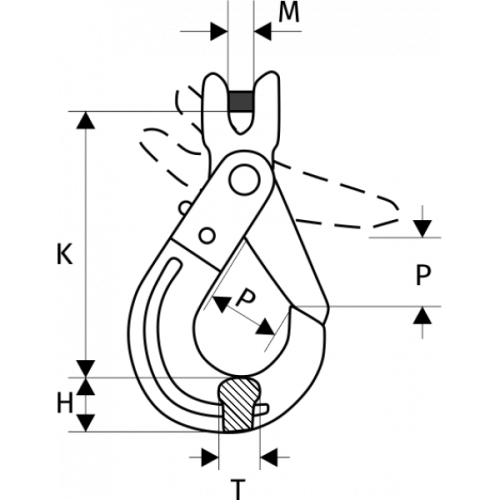 Крюк самозакрывающийся с вилочным сопряжением 5,3 т, размер 13 - 8 купить в Москве с доставкой по всей России | ProtosMarket.ru