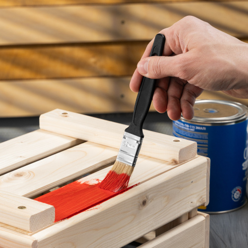 Кисть флейцевая "Стандарт", 25 х 6 мм, натуральная щетина, пластиковая ручка Сибртех купить в Москве с доставкой по всей России | ProtosMarket.ru