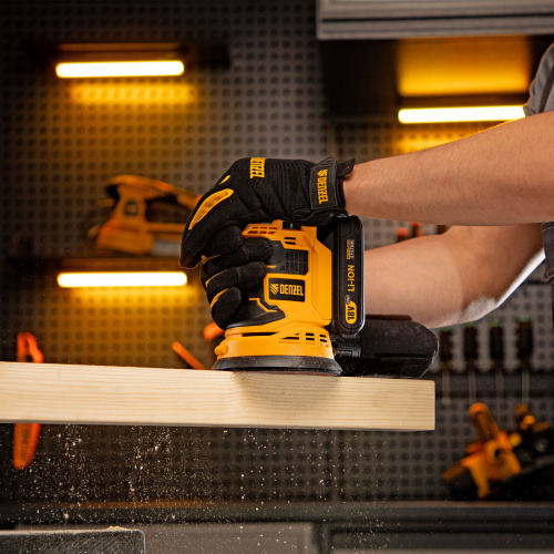 Машина шлифовальная эксцентриковая аккумуляторная COS-125-0, 18В Li-Ion Denzel купить в Москве с доставкой по всей России | ProtosMarket.ru