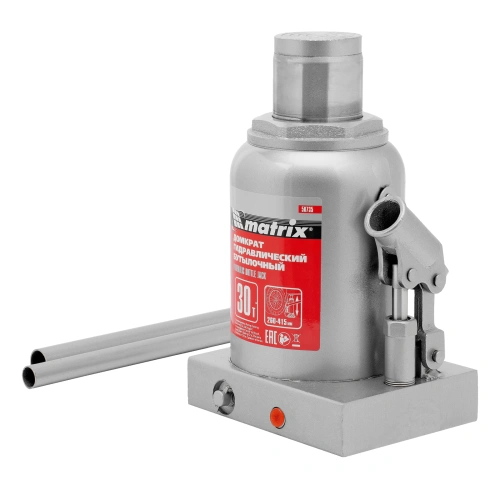 Домкрат гидравлический бутылочный, 30 т, высота подъема 260-415 мм Matrix по ценам производителя в Санкт-Петербурге с доставкой по всей России