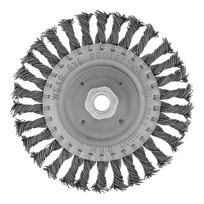 Щетка для УШМ 150 мм, М14, плоская, крученая проволока 0.8 мм Matrix по ценам производителя в Санкт-Петербурге с доставкой по всей России