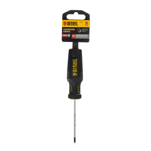 Отвертка, PH0х75 мм, S2, 3к рукоятка Denzel по ценам производителя в Санкт-Петербурге с доставкой по всей России
