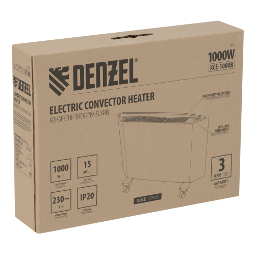 Конвектор электрический XCE-1000 B, 230 В, 1000 Вт, X-образный нагреватель Denzel по ценам производителя в Санкт-Петербурге с доставкой по всей России