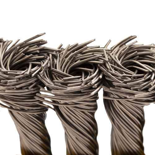 Щетка для УШМ, 100 мм, "Чашка", крученая нержавеющая проволока 0.5 мм, М14 Denzel купить в Москве с доставкой по всей России | ProtosMarket.ru