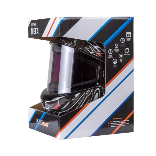 Маска сварщика КОРУНД МЕГА чёрная (ф-р MEGA, внеш. регулировка) в коробке по ценам производителя в Санкт-Петербурге с доставкой по всей России