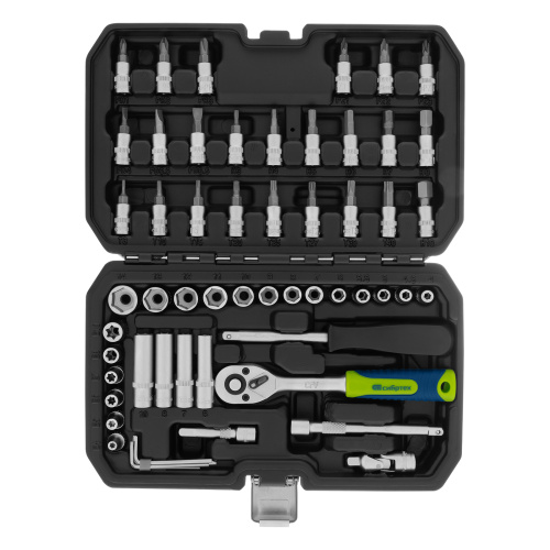 Набор инструментов, 1/4", пластиковый кейс 56 предметов Сибртех купить в Москве с доставкой по всей России | ProtosMarket.ru