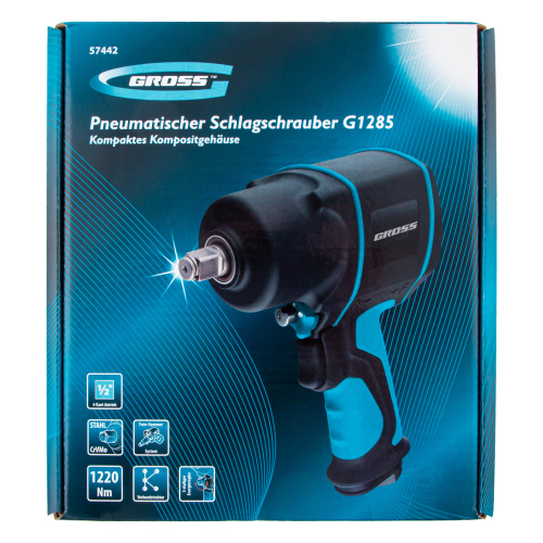 Гайковерт пневматический ударный G1285, 1/2, Twin Hammer, 1220Нм, 6500 об/мин, композитный Gross купить в Москве с доставкой по всей России | ProtosMarket.ru