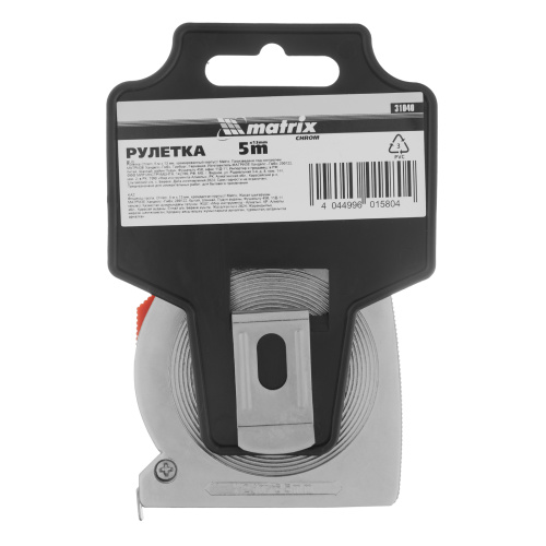 Рулетка Chrom,5 м x 13 мм,хромированный корпус Matrix по ценам производителя в Санкт-Петербурге с доставкой по всей России