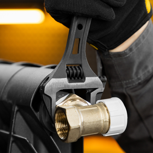 Ключ разводной, 200 мм, CrV, кованый Denzel купить в Москве с доставкой по всей России | ProtosMarket.ru