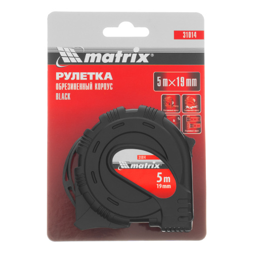 Рулетка Black,5 м х 19 мм,обрезиненный корпус Matrix по ценам производителя в Санкт-Петербурге с доставкой по всей России