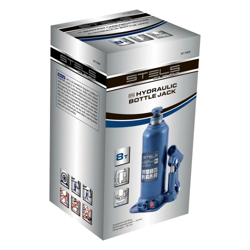 Домкрат гидравлический бутылочный, 8 т, h подъема 222-447 мм Stels по ценам производителя в Санкт-Петербурге с доставкой по всей России