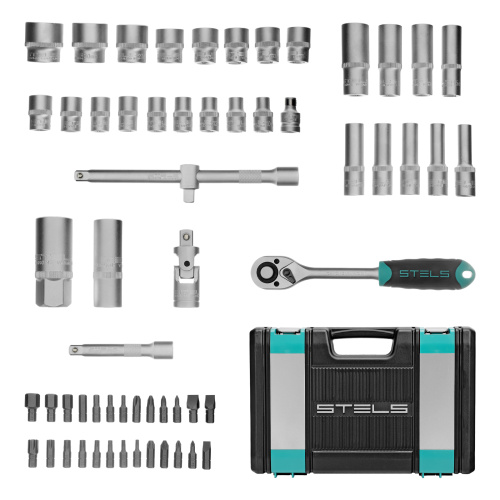 Набор инструментов, 1/2", CrV, пластиковый кейс 60 предметов Stels купить в Москве с доставкой по всей России | ProtosMarket.ru
