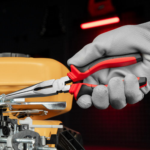 Длинногубцы прямые, 200 мм, хром-ванадий, двухкомпонентные рукоятки Matrix по ценам производителя в Санкт-Петербурге с доставкой по всей России