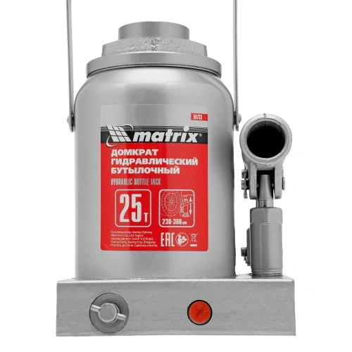 Домкрат гидравлический бутылочный, 25 т, высота подъема 230-360 мм Matrix по ценам производителя в Санкт-Петербурге с доставкой по всей России