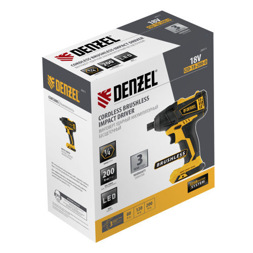 Винтоверт ударный аккумуляторный бесщет CID-IB-200-0, 18В Li-Ion Denzel купить в Москве с доставкой по всей России | ProtosMarket.ru