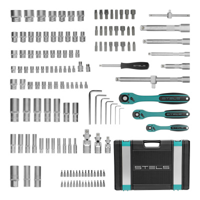 Набор инструментов, 1/4", 3/8", 1/2", Cr-V, S2, усиленный кейс, 151 предмет Stels купить в Москве с доставкой по всей России | ProtosMarket.ru