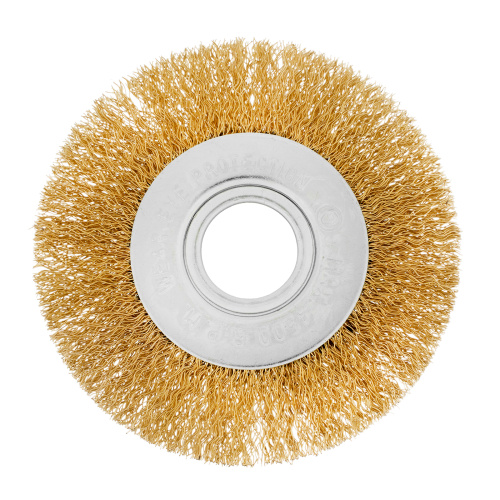 Щетка для УШМ, 100 мм, посадка 22.2 мм, плоская, латунированная витая проволока Matrix по ценам производителя в Санкт-Петербурге с доставкой по всей России