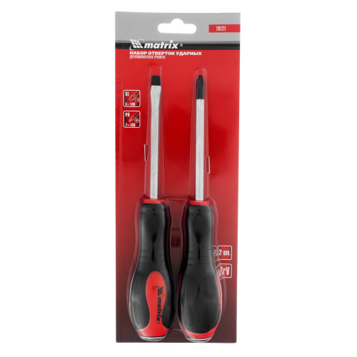 Набор ударных отверток 2 шт, PH2 х 100, SL6 х 100 CrV Matrix купить в Москве с доставкой по всей России | ProtosMarket.ru