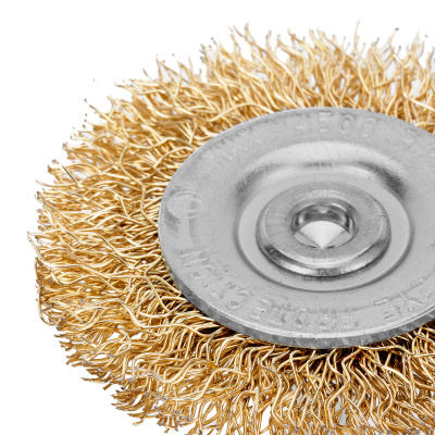 Щетка для дрели, 50 мм, плоская со шпилькой, латунированная витая проволока Matrix по ценам производителя в Санкт-Петербурге с доставкой по всей России