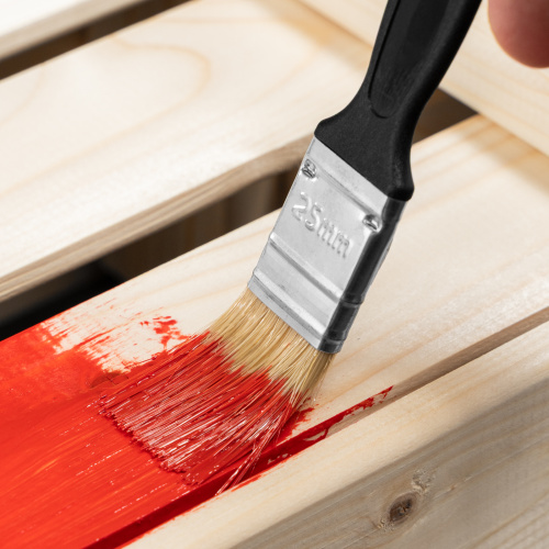 Кисть флейцевая "Стандарт", 25 х 6 мм, натуральная щетина, пластиковая ручка Сибртех купить в Москве с доставкой по всей России | ProtosMarket.ru