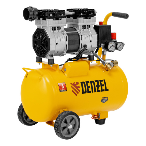 Компрессор DLS950/24 безмаслянный малошумный 950 Вт, 165 л/мин, ресивер 24 л Denzel по ценам производителя в Санкт-Петербурге с доставкой по всей России