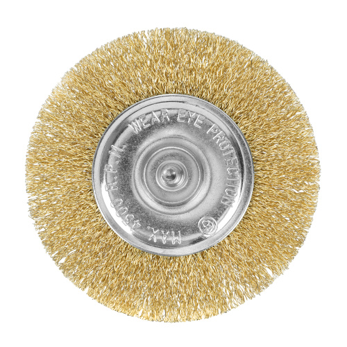 Щетка для дрели 100 мм, плоская со шпилькой, латунированная витая проволока Matrix по ценам производителя в Санкт-Петербурге с доставкой по всей России