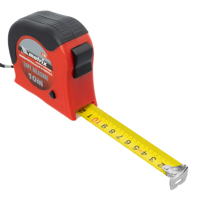 Рулетка Double fixation,10 м х 25 мм,обрезиненный корпус,двойная плавная фиксация Matrix по ценам производителя в Санкт-Петербурге с доставкой по всей России