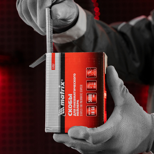 Скобы для пневматического степлера 18GA, 1.25 х 1 мм длина 22 мм ширина 5,7 мм, 5000 шт Matrix купить в Москве с доставкой по всей России | ProtosMarket.ru