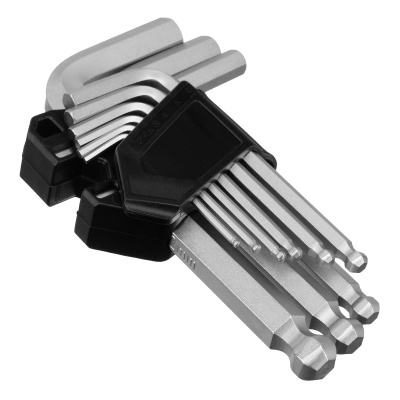 Набор ключей имбусовых, HEX, 2-12 мм, CrV, 9 шт., с шаром Сибртех купить в Москве с доставкой по всей России | ProtosMarket.ru