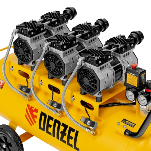 Компрессор безмасляный, малошумный DLS 1800/100,1800 Вт, 3x600, 100 л, 345 л/мин Denzel по ценам производителя в Санкт-Петербурге с доставкой по всей России
