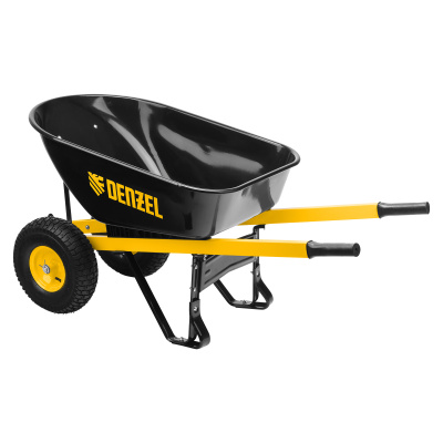 Тачка строительная, усиленная, объем 140 л, 250 кг, двухколесная, колесо 15х6.00-6 Denzel купить в Москве с доставкой по всей России | ProtosMarket.ru