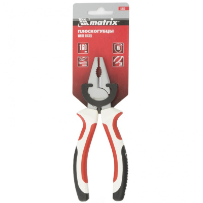 Плоскогубцы WHite Nickel, 160 мм, никелированные, трехкомпонентные рукоятки Matrix купить в Москве с доставкой по всей России | ProtosMarket.ru