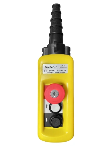 Пульт управления 2 кнопки, 1 скорость, стоп, ключ, IP65 XAC-A2713Y по ценам производителя в Санкт-Петербурге с доставкой по всей России