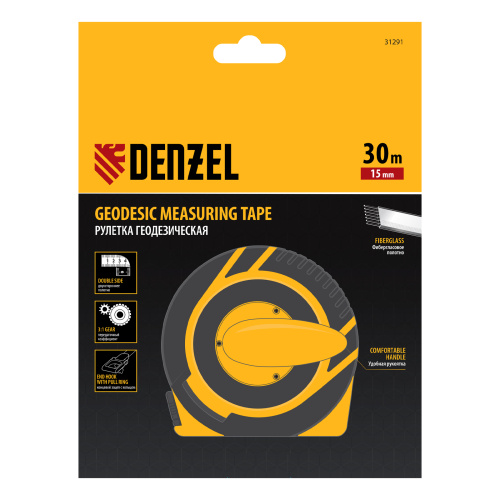 Рулетка геодезическая 30 м х 15 мм, закрытый корпус, фиберглассовая лента Denzel купить в Москве с доставкой по всей России | ProtosMarket.ru
