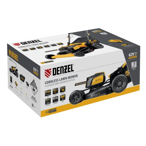 Газонокосилка аккумуляторная бесщет., RLMS560-62, привод, 560 мм, Li-ion, 62В Denzel купить в Москве с доставкой по всей России | ProtosMarket.ru