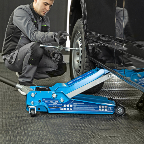 Домкрат гидравлический подкатной, быстрый подъем, 3.5т, Low Profile Quick, 100-565 мм, профессиональный Stels по ценам производителя в Санкт-Петербурге с доставкой по всей России