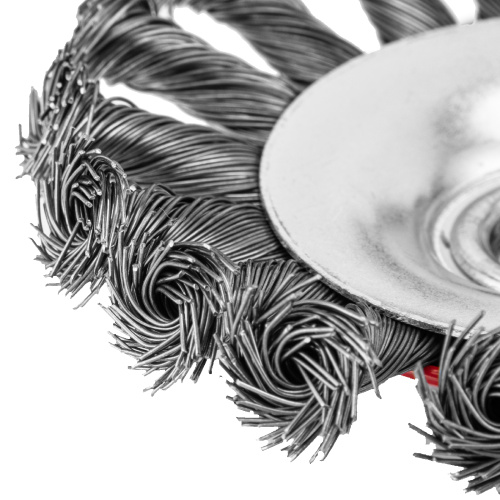 Щетка для УШМ, 115 мм, М14, "тарелка", крученая проволока 0.5 мм Matrix по ценам производителя в Санкт-Петербурге с доставкой по всей России