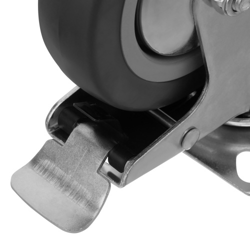 Колесо поворотное с тормозом D 100 мм, крепление  платформенное Сибртех купить в Москве с доставкой по всей России | ProtosMarket.ru